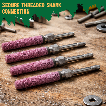 THREADED SHAFT GRINDING STONES - 5 PACK - PINK