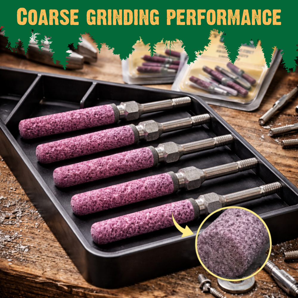 THREADED SHAFT GRINDING STONES - 5 PACK - PINK