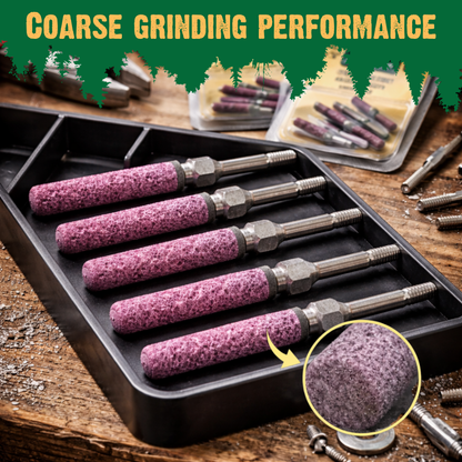 THREADED SHAFT GRINDING STONES - 5 PACK - PINK