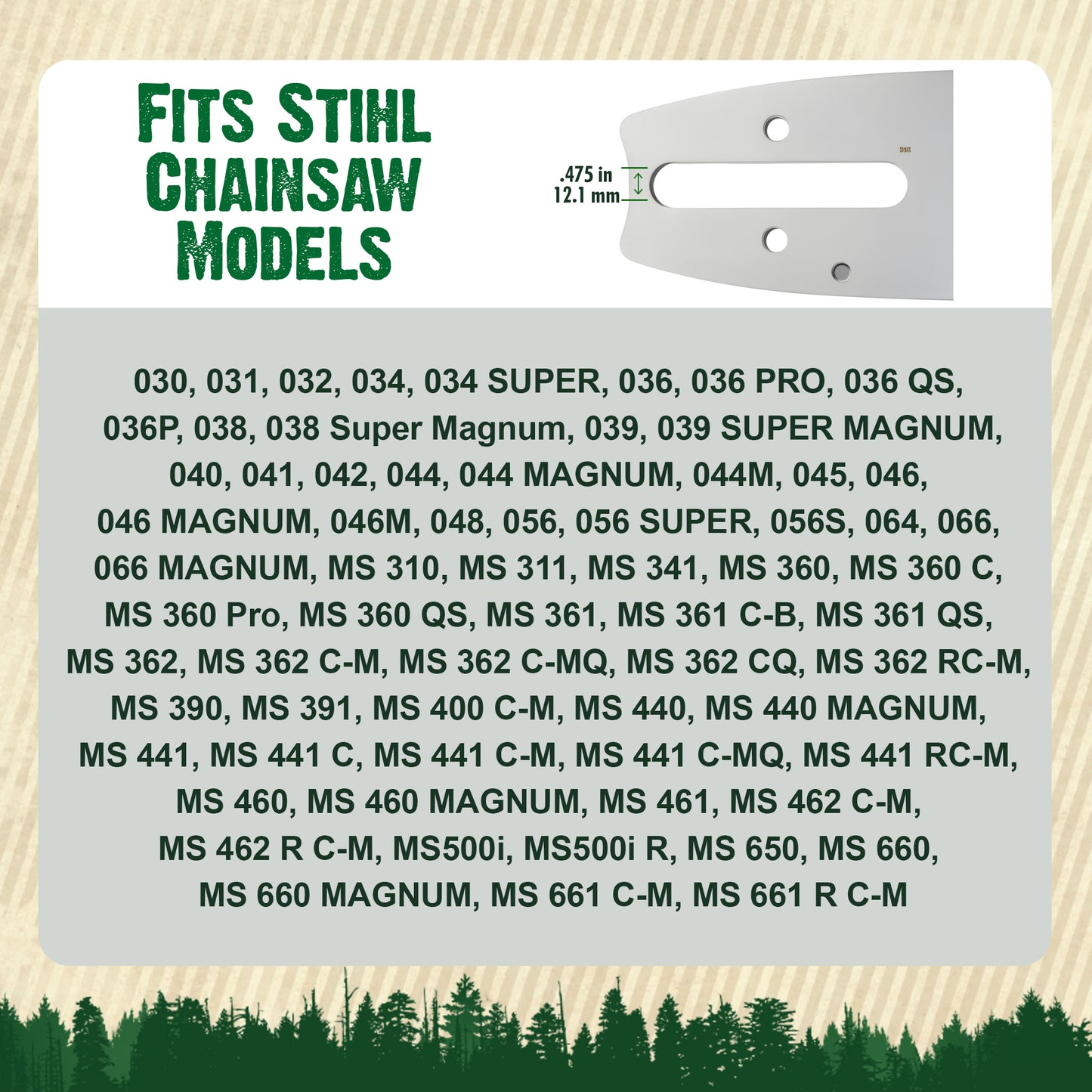 FORESTER Professional Sprocket Nose Chainsaw Bar For Stihl Chainsaws - D025 Mount