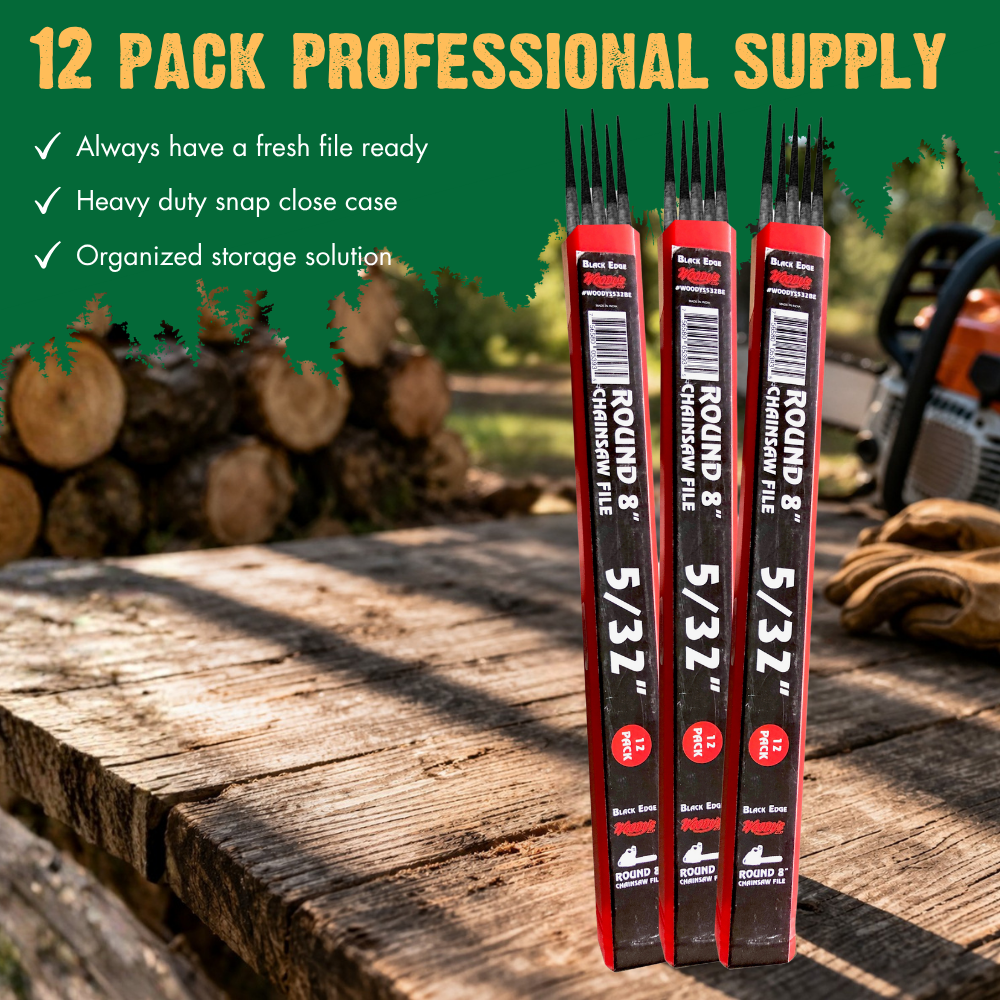 WOODY'S BLACK EDGE ROUND CHAINSAW FILE - 12 PACK