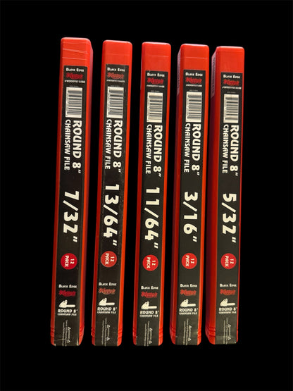 WOODY'S BLACK EDGE ROUND CHAINSAW FILE - 12 PACK