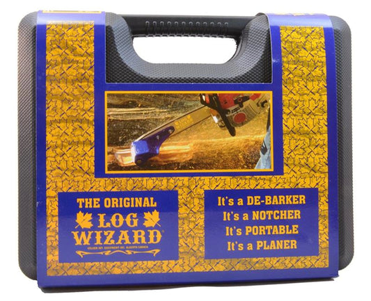 Original Log Wizard Debarker Tool - Replacable Blades, Unique Drum Design, Easiest Blade Transfer, Accepts Most Chainsaws, Universal Spline/ Sprocket System - Loggers Tool