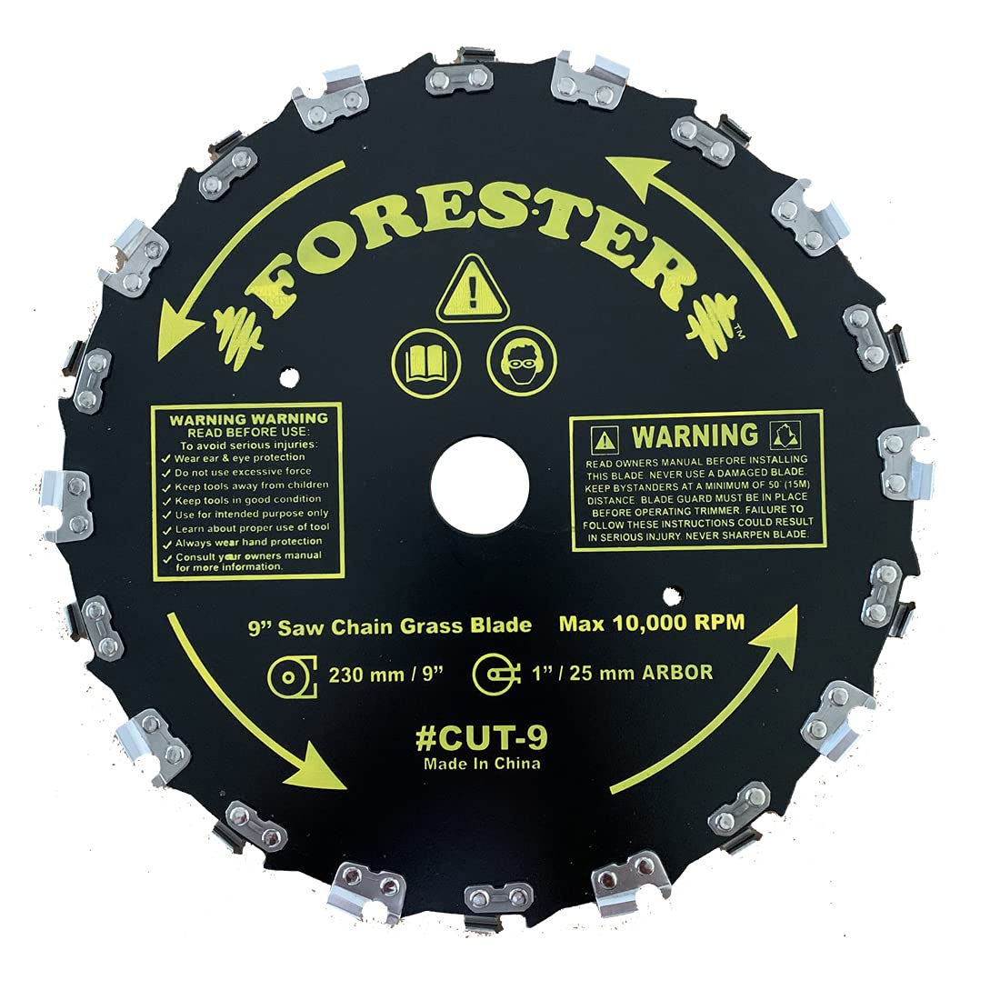 FORESTER 9” Chainsaw Brush Cutter Blade – 20 Tooth Circular Trimmer Saw Blade...