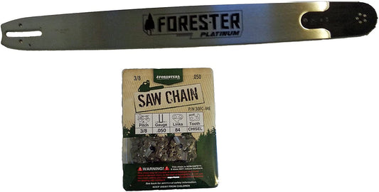 Forester Platinum 24" Bar for Large Stihl Chainsaws 3/8 Pitch .050 Gauge Mount 84DL Including 3/8 x 84 DL .050 Gauge Full Chisel Square Tooth Chain 2 Piece Bundle