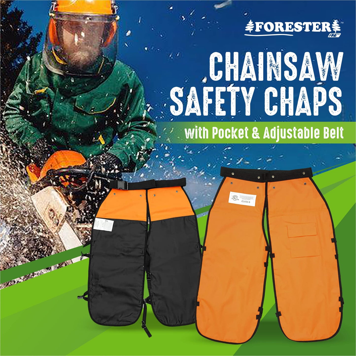 FORESTER Chainsaw Chaps - Forestry Chainsaw Safety Gear Heavy Duty Apron Styl...