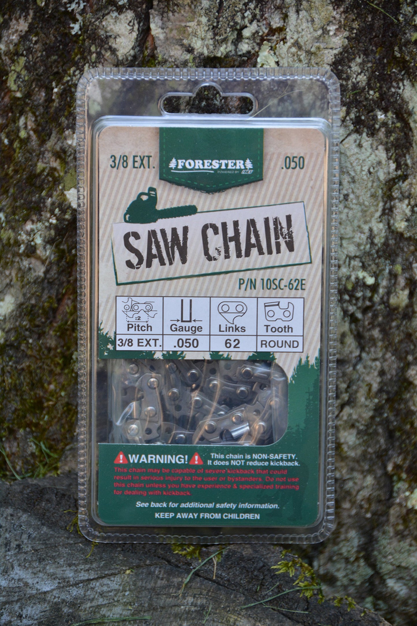 FORESTER Chainsaw Chain 10SC-62E, 18 inch Saw Chain, 62 Drive Links