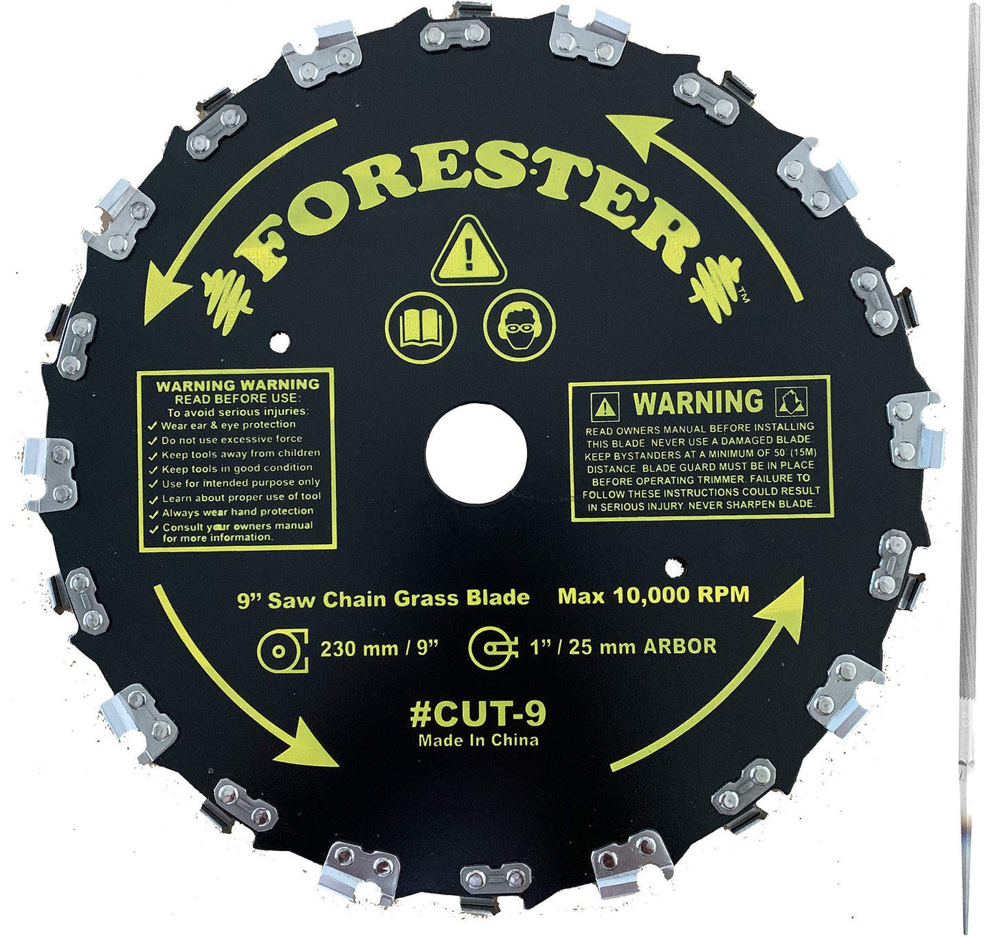 FORESTER Brush Cutter Blades and File Set - Trimmer Chainsaw Tooth Saw Blade ...